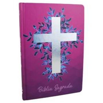 Imagem de BIBLIA SAGRADA NAA - CAPA CRUZ VINHO