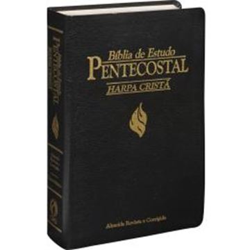 Imagem de BIBLIA DE ESTUDO PENTECOSTAL COM HARPA - COURO BONDED PRETO