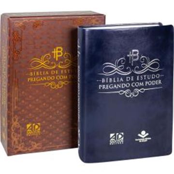 Imagem de BIBLIA DE ESTUDO PREGANDO COM PODER - CAPA AZUL NOBRE