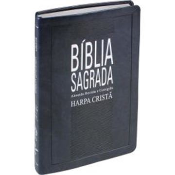 Imagem de BIBLIA SAGRADA COM HARPA CRISTA - CAPA DE COURO SINTETICO AZUL NOBRE