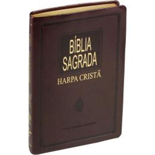 Picture of BIBLIA SAGRADA COM HARPA CRISTA - CAPA DE COURO SINTETICO MARROM NOBRE