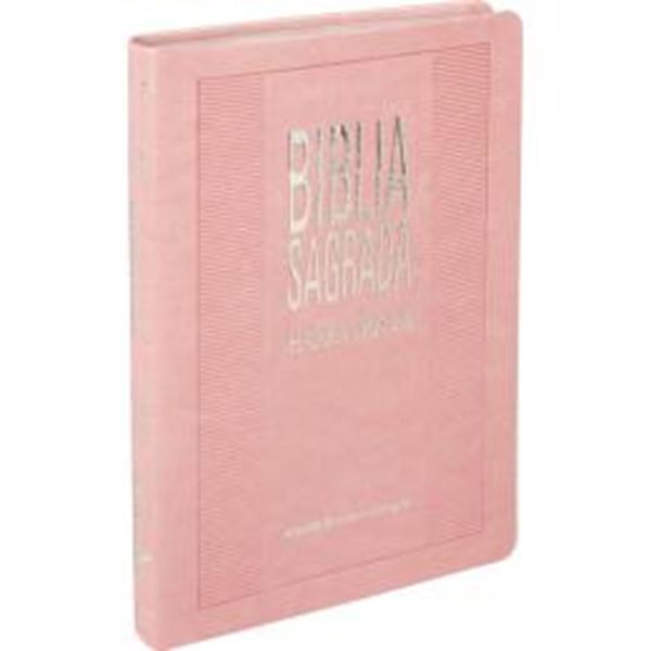 Picture of BIBLIA SAGRADA COM HARPA CRISTA - CAPA DE COURO SINTETICO ROSA CLARO
