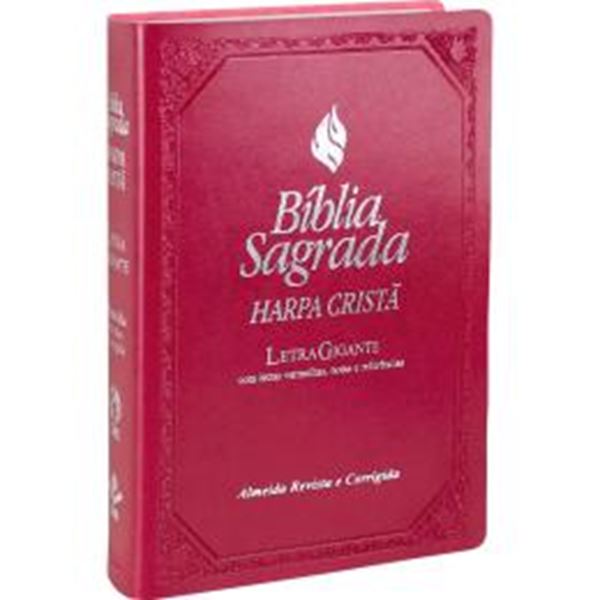 Picture of BIBLIA SAGRADA LETRA GIGANTE COM HARPA CRISTA - COURO SINTETICO ROSA