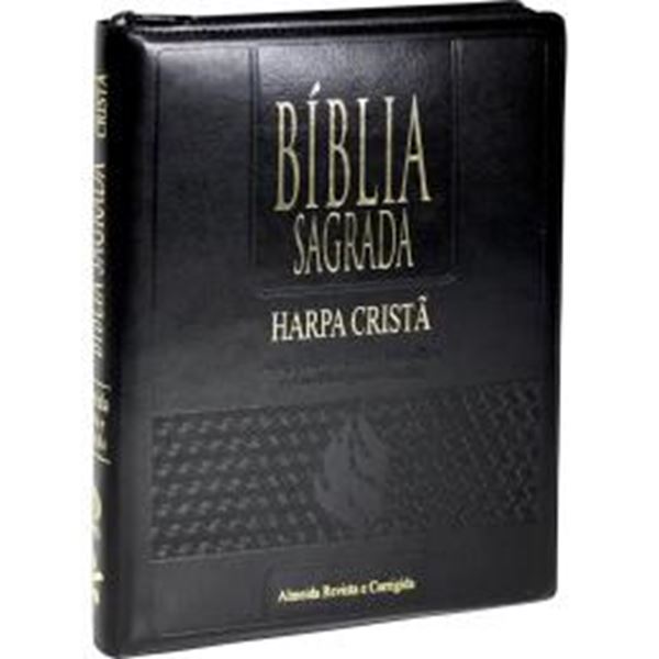 Picture of BIBLIA SAGRADA LETRA GIGANTE COM HARPA CRISTA E INDICE - COURO SINTETICO PRETO E ZIPER