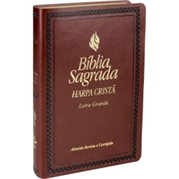 Picture of BIBLIA SAGRADA LETRA GRANDE COM HARPA CRISTA - CAPA COURO SINTETICO MARROM ESCURO