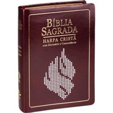 Imagem de BIBLIA SAGRADA LETRA GRANDE COM HARPA CRISTA - COURO SINTETICO VINHO NOBRE