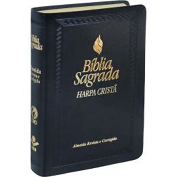 Picture of BIBLIA SAGRADA LETRA MAIOR COM HARPA CRISTA E FONTE DE BENCAOS - CAPA COURO SINTETICO PRETA