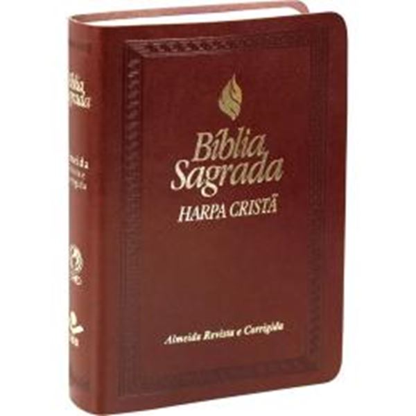 Picture of BIBLIA SAGRADA LETRA MAIOR COM HARPA CRISTA E FONTE DE BENCAOS - CAPA MARROM