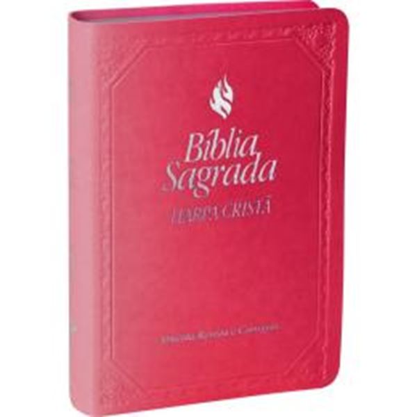Picture of BIBLIA SAGRADA LETRA MAIOR COM HARPA CRISTA E FONTE DE BENCAOS - CAPA ROSA