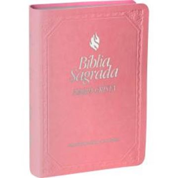 Imagem de BIBLIA SAGRADA LETRA MAIOR COM HARPA CRISTA E FONTE DE BENCAOS - CAPA ROSA CLARO