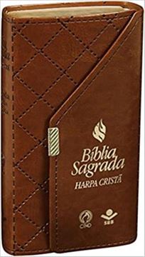 Imagem de BIBLIA CARTEIRA COM HARPA CRISTA - CAPA COURO SINTETICO MARROM