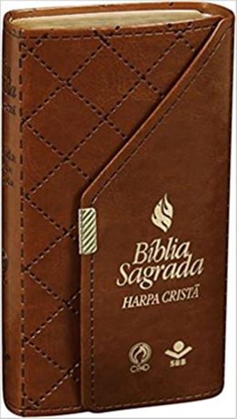 Picture of BIBLIA CARTEIRA COM HARPA CRISTA - CAPA COURO SINTETICO MARROM