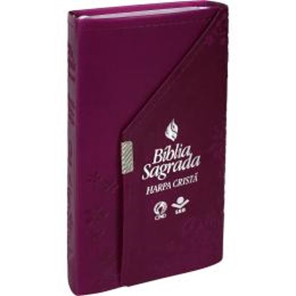 Picture of BIBLIA CARTEIRA COM HARPA CRISTA - CAPA COURO SINTETICO VINHO