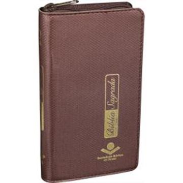 Imagem de BIBLIA CARTEIRA COM INDICE E ZIPER - CAPA MARROM