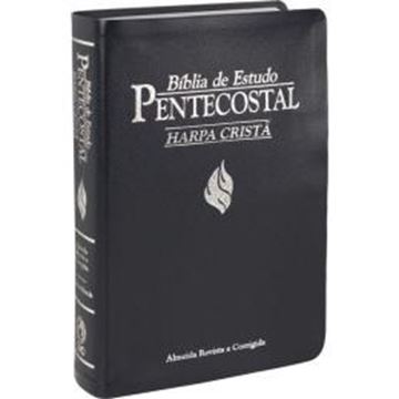 Imagem de BIBLIA DE ESTUDO PENTECOSTAL COM HARPA - COURO BONDED AZUL