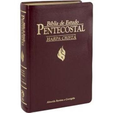 Imagem de BIBLIA DE ESTUDO PENTECOSTAL COM HARPA - COURO BONDED VINHO