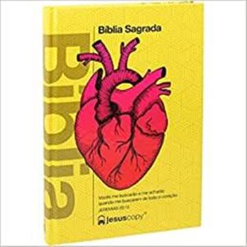 Imagem de BIBLIA SAGRADA - CAPA ILUSTRADA CORACAO AMARELO