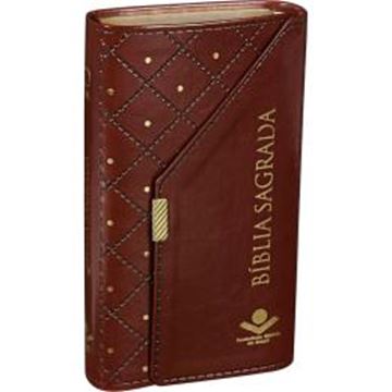 Imagem de BIBLIA SAGRADA CARTEIRA - COURO SINTETICO MARROM COM BRILHOS