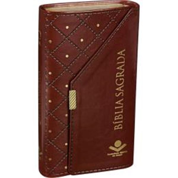 Picture of BIBLIA SAGRADA CARTEIRA - COURO SINTETICO MARROM COM BRILHOS