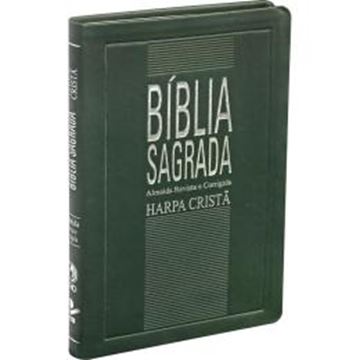 Imagem de BIBLIA SAGRADA COM HARPA CRISTA - CAPA DE COURO SINTETICO VERDE