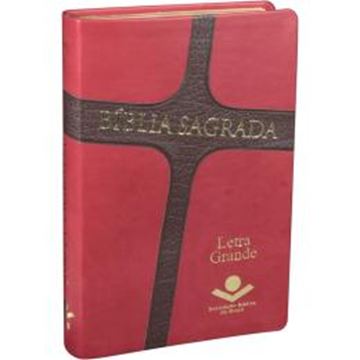 Imagem de BIBLIA SAGRADA LETRA GIGANTE - COURO SINTETICO VERMELHO E MARROM