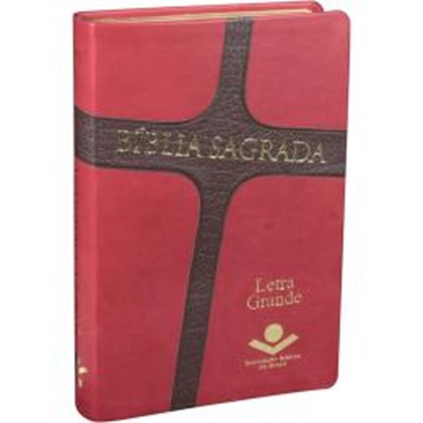 Picture of BIBLIA SAGRADA LETRA GIGANTE - COURO SINTETICO VERMELHO E MARROM