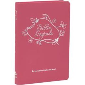 Imagem de BIBLIA LINHA OURO - FLORES, LETRA GRANDE, CAPA PINK, INDICE IMPRESSO, BEIRA PINTADA