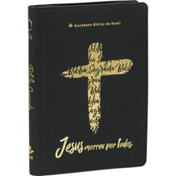 Imagem de BIBLIA LINHA OURO - JESUS, LETRA GRANDE, CAPA PRETA, INDICE IMPRESSO, BEIRA PINTADA