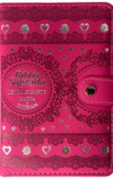 Picture of BIBLIA CAPA CARTEIRA PU LT GIGANTE COM HARPA - MOD. 01 PINK
