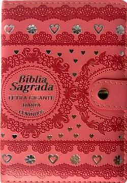 Imagem de BIBLIA CAPA CARTEIRA PU LT GIGANTE COM HARPA - MOD. 02 ROSA