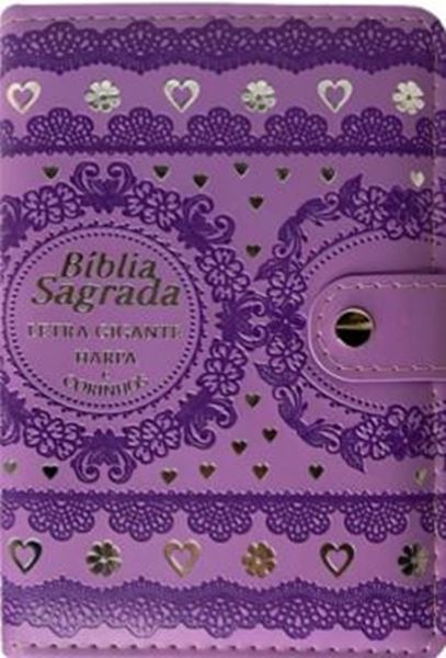 Picture of BIBLIA CAPA CARTEIRA PU LT GIGANTE COM HARPA - MOD. 04 LILAS