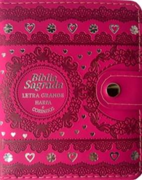 Imagem de BIBLIA CAPA CARTEIRA PU LT GRANDE COM HARPA - MOD. 01 PINK
