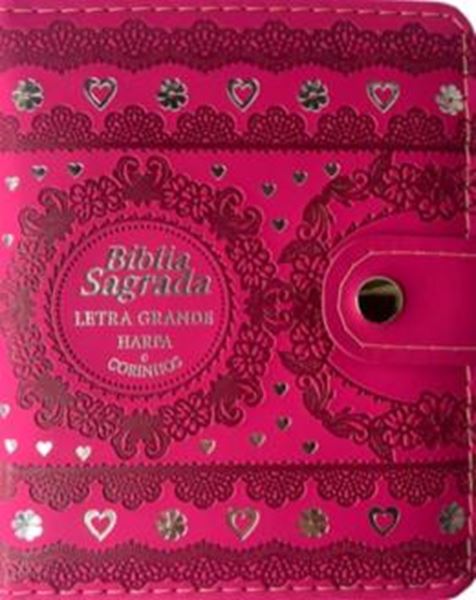Picture of BIBLIA CAPA CARTEIRA PU LT GRANDE COM HARPA - MOD. 01 PINK