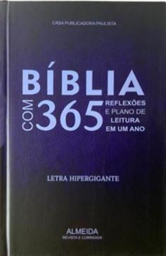 Imagem de BIBLIA COM 365 REFLEXÕES E PLANO DE LEITURA EM UM ANO CAPA AZUL