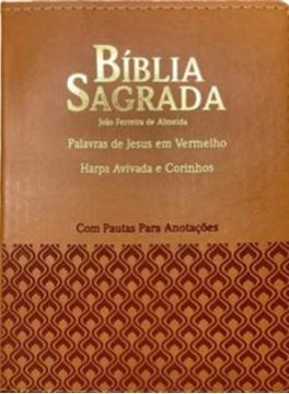 Imagem de BIBLIA COM PAUTAS PARA ANOTACOES PJV COM HARPA - PU MARROM