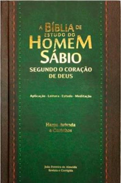 Picture of BIBLIA DO HOMEM SABIO SEGUNDO O CORACAO DE DEUS ARC C/ HARPA CAPA DURA - BORDO E VERDE