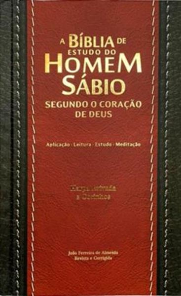 Picture of BIBLIA DO HOMEM SABIO SEGUNDO O CORACAO DE DEUS ARC C/ HARPA CAPA DURA - PRETA E VERMELHA