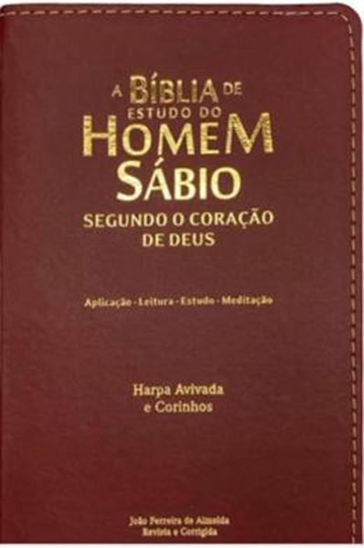 Picture of BIBLIA DO HOMEM SABIO SEGUNDO O CORACAO DE DEUS ARC C/HARPA- PU LUXO - BORDO