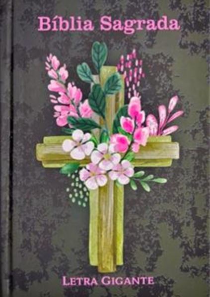 Picture of BIBLIA GIGANTE CAPA DURA ARC COM HARPA  - FLORES CRUZ