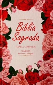 Imagem de BIBLIA JOVEM CAPA DURA ARC HARPA E CORINHOS - MOD.07 - FLORAL ROSA
