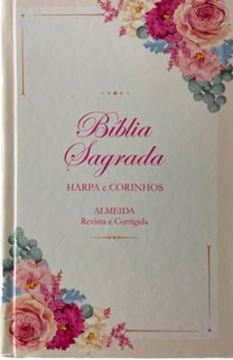 Imagem de BIBLIA JOVEM CAPA DURA ARC HARPA E CORINHOS - MOD.08 - FLORAL BUQUÊ