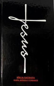 Imagem de BIBLIA JOVEM CAPA DURA ARC HARPA E CORINHOS - MOD.12 - JESUS PRETA