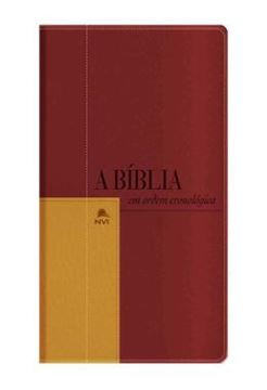 Imagem de BIBLIA NVI EM ORDEM CRONOLOGICA - CAPA LUXO VERMELHO  MOSTARDA