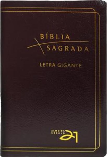 Picture of BÍBLIA SAGRADA A21 LETRA GIGANTE LUXO - COURO BONDED BORDÔ