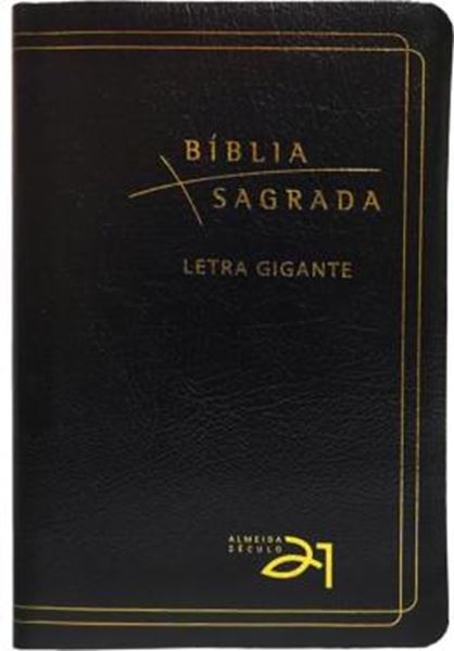 Picture of BÍBLIA SAGRADA A21 LETRA GIGANTE LUXO - COURO BONDED PRETA