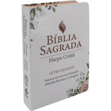 Imagem de BIBLIA SAGRADA LETRA GIGANTE COM HARPA CRISTA - CAPA SEMIFLEXIVEL ILUSTRADA, FLORAL