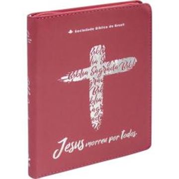 Imagem de BIBLIA LINHA OURO - CRUZ, CAPA PINK COM ZIPER