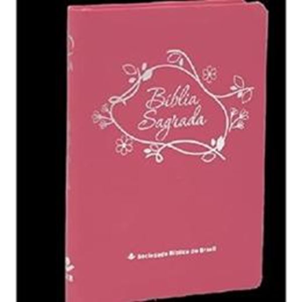 Picture of BIBLIA LINHA OURO - FLORES, LETRA GRANDE, CAPA PINK, INDICE IMPRESSO, BEIRA PINTADA E ZIPER