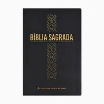 Imagem de BIBLIA LINHA OURO - CRUZ, LETRA GRANDE, CAPA PRETA, INDICE IMPRESSO, BEIRA PINTADA - 4ª ED