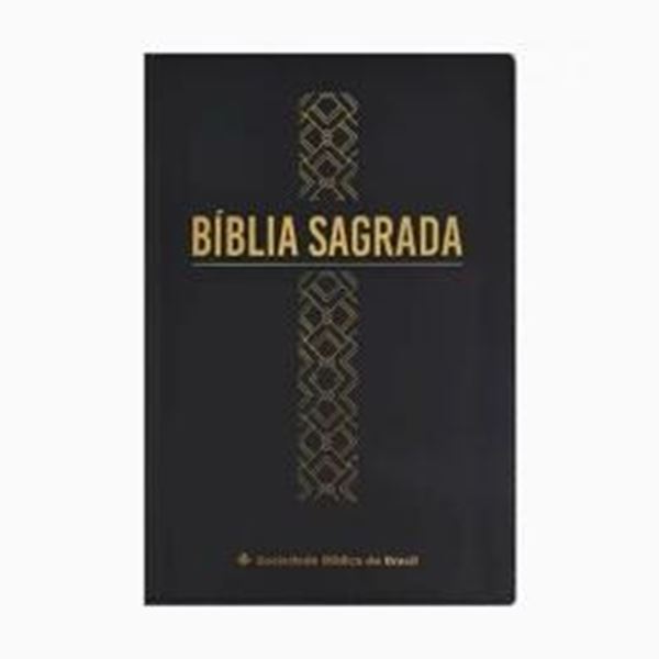 Picture of BIBLIA LINHA OURO - CRUZ, LETRA GRANDE, CAPA PRETA, INDICE IMPRESSO, BEIRA PINTADA - 4ª ED